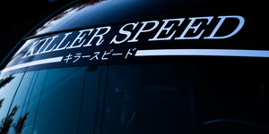 Killer Speed Banner 9" by 60" with sun strip